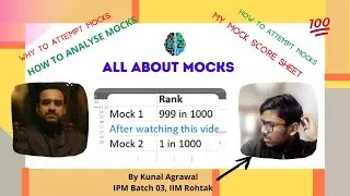 All about Mocks (A-Z) | How to analyze mocks | IPMAT selected student's Mock score sheet
