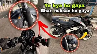 meri pulsar ns200 ka aage wala shocker fat gaya oil sara bahar nikal gaya | ns200 shocker leak 