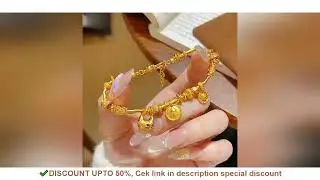 Yellow God of Wealth Small Planet Bracelet Ruyi Gourd Women 24K Gold AU999 adapted to trendy toy sty