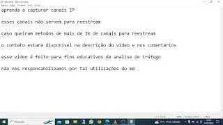 Extra&ccedil;&atilde;o de linhas de canais ip