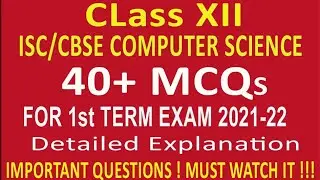 ISC|CBSE BOARD CLASS 12 MCQ BASED ON BOOLEAN ALGEBRA FOR SEM. 1 2021-22
