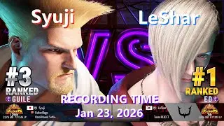 SF6⚡Syuji (#3 Ranked Guile) vs LeShar (#1 Ranked Ed)⚡High Level Gameplay