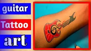 How to make simple guitar tattoo || guitar tattoo