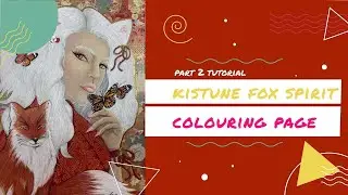 Part 2 tutorial Kitsune Fox Spirit Coloring Page #Etsy by Thao  @Shine Bright Design ​