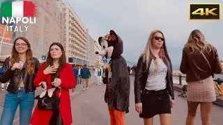 NAPOLI 🍕2022 - Lungomare via Partenope Walking Tour |Naples, Italy |4k UHD
