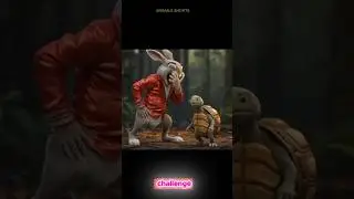 the arrogant rabbit and the diligent turtle #shorts #animals #funny