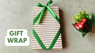 🎄How to Wrap a Ribbon on a Gift Box | Gift Wrap a Book for Christmas #giftwrap