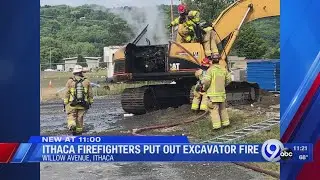 Ithaca firefighter put out excavator fire