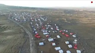 Drone footage: Daraa refugee camp near Syria's border with Jordan and Israel