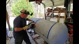 Evosaw 230 cutting 250 gallon smoker doors. .25