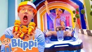 🚗 Blippi Gets His Driver&rsquo;s License! VroomTown Dino Toy Hunt 🦖