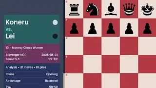 Koneru vs Lei &mdash; 13th Norway Chess Women 2025 (Round 5.3)