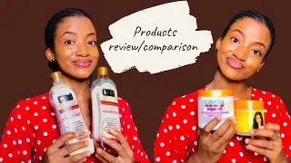 CANTU Argan leave in conditioner VS MEGA GROWTH Deep conditioner ,Elan shampoo/conditioner REVIEW