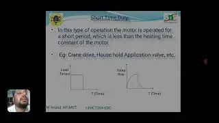 Lecture Series-Basic Electronics-M Anand, AP MCT   Mechatronics SNSCT Motor Duty Classification