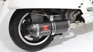 Black Widow exhaust sound test on Vespa GTS 300