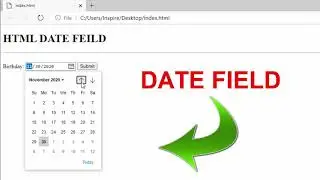 Web Designing ! Lec 77 Date Field in HTML ! input type=date
