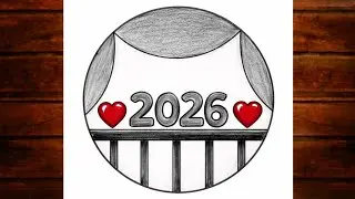 Happy new year drawing ideas/2026 new year special drawing/pencil drawing for beginner/art easy