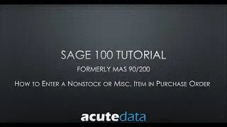 How to Enter a Non Stock Item on a Purchase Order