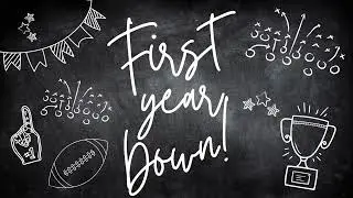 FIRST BIRTHDAY PARTY BACKGROUND - First Year Down Football Theme - 4 Hour TV Background- No Music