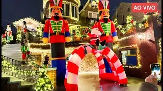 🔴 AO VIVO em DYKER HEIGHTS! As casas mais iluminadas de Nova York 🎄✨