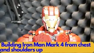 Lego Infinity Saga Iron Man Mark 4, from shoulders and chest up, build