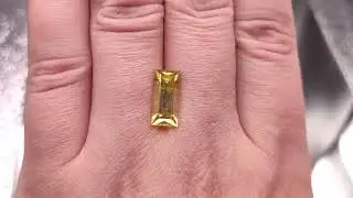 Гелиодор багет, 3.53 ct. Забайкалье + гемм. заключение