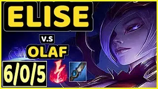METEOS (ELISE) vs OLAF - 6/0/5 KDA JUNGLE GAMEPLAY - NA Ranked GRANDMASTER