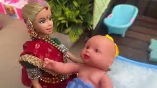 Barbie Doll All Day Routine In Indian Village/Radha Ki Kahani Part -684/Barbie Doll Bedtime Story||