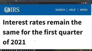 IRS News - Interest rates remain the same for the first quarter of 2021