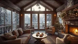 Джазовая атмосфера зимнего утра ❄️ Теплая кофейня с камином для концентрации и продуктивности