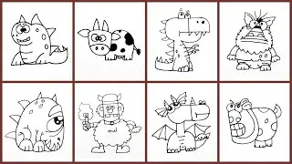 How To Draw Cute Animals Using Letters- How To Turn Letters Into a Cute Animal Drawing -02