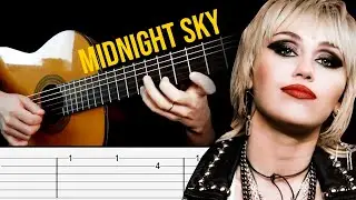 MIDNIGHT SKY Guitar Tab Tutorial | Miley Cyrus