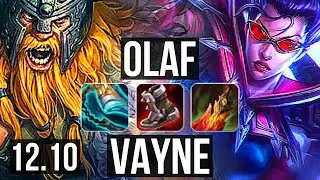 OLAF vs VAYNE (TOP) | Rank 3 Olaf, 7 solo kills, Legendary, 20/4/10 | KR Grandmaster | 12.10