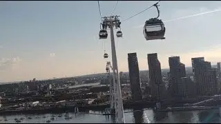 Emirates air line london cable car across the Thames First Person View
