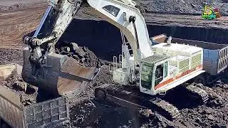 CAT 385C Loading Coal on Mercedes & MAN | Operator Skill (4K)