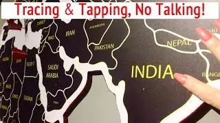 ASMR * Tracing Only! * Tracing Country Names on Map & Fun Travel Signs * No Talking * ASMRVilla