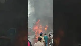 Breaking News || Bus cathes fire at Vizag #apsrtc #vizag #visakhapatnam #fire #accident #andhra