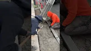 Pouring the apron #construction #concrete