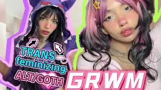 trans 🏳️&zwj;⚧️ alt/goth GRWM / feminizing tutorial! 💗