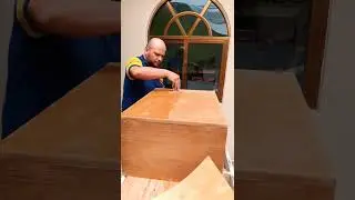 Como pegar cha pa de madera sobre melamina #chapa #madera #melamina  #pegamento #carpinteria #shorts