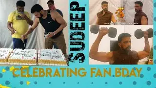 Kiccha sudeep celebrating his fan bday | Sudeep work out at phantom set | sudeep in phantom set