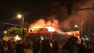 The Third Precinct Police Station Is On Fire. Rioters Have Taken Over