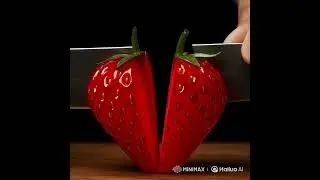 CUTTING A GIANT GLASS STRAWBERRY WAIT - FOR THE CUT#GlassStrawberry #FruitCutting #ASMRShorts