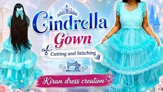 Designer Net Gown cutting and stitching ✨/Designer Gown/Net princess Gown/frill gown