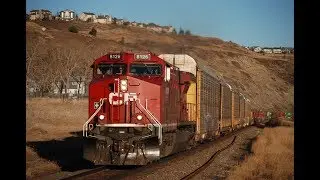 CPR Train Spotting HD: CP 8126 West, Train 199 At Cochrane East AB. 2/2. 3/20/2019.