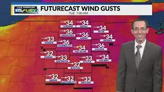 Gusty winds cause snow to blow and drift
