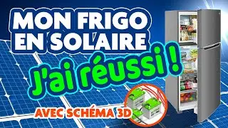 FRIGO SOLAIRE - Comment brancher batteries 12v  en S&eacute;rie parall&egrave;le sur 1 panneau solaire - schema 3D