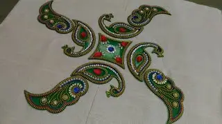 How to make kundan peacock rangoli|rangoli making| rangoli design|DIY|plastic rangoli for diwali