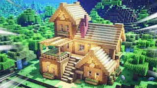 Simple Oak Survival House with Nether Portal- Minecraft Tutorial