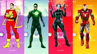 Tiles Hop: EDM Rush! &ndash; Shazam vs Green Lantern vs Domino vs Iron Man | Epic Music Battle